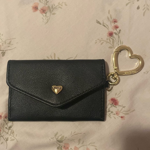 Juicy Couture Black Cardholder with Keychain - Picture 1 of 4